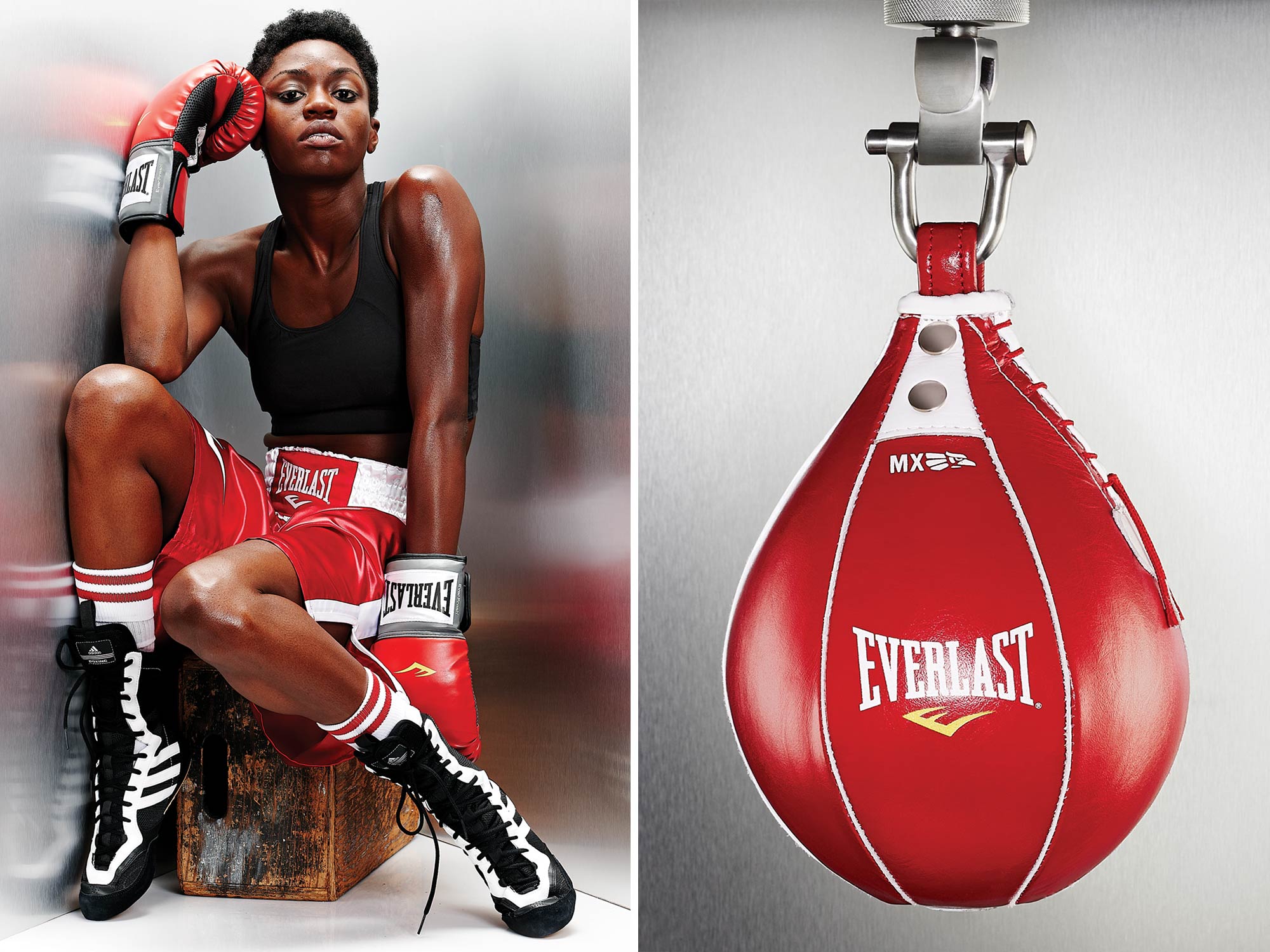 Female Boxer and Speed Bag