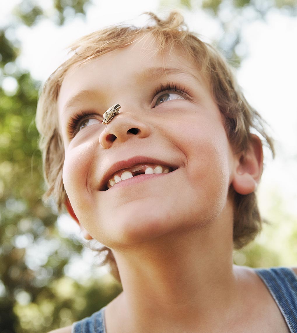 Boy With Frog On Nose