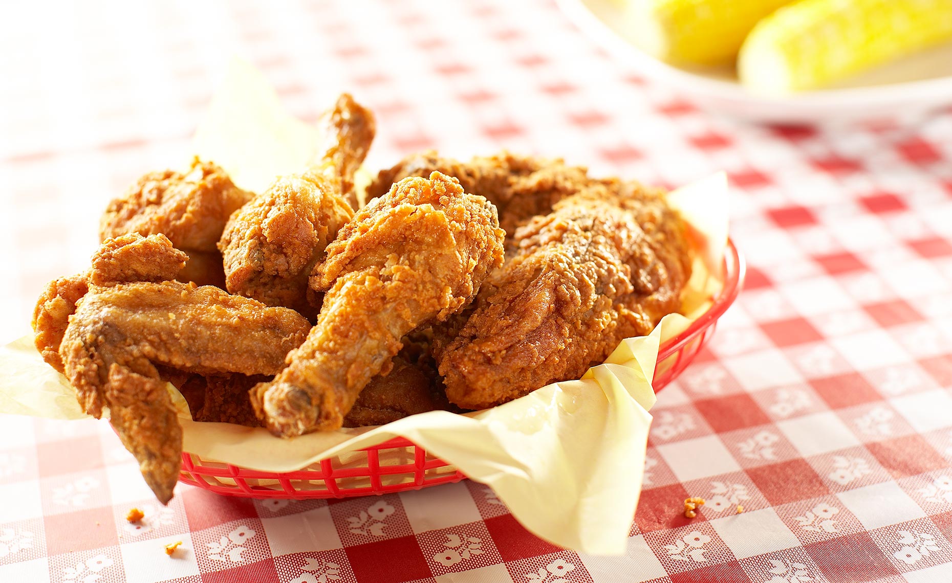 Fried Chicken on Picnic Table