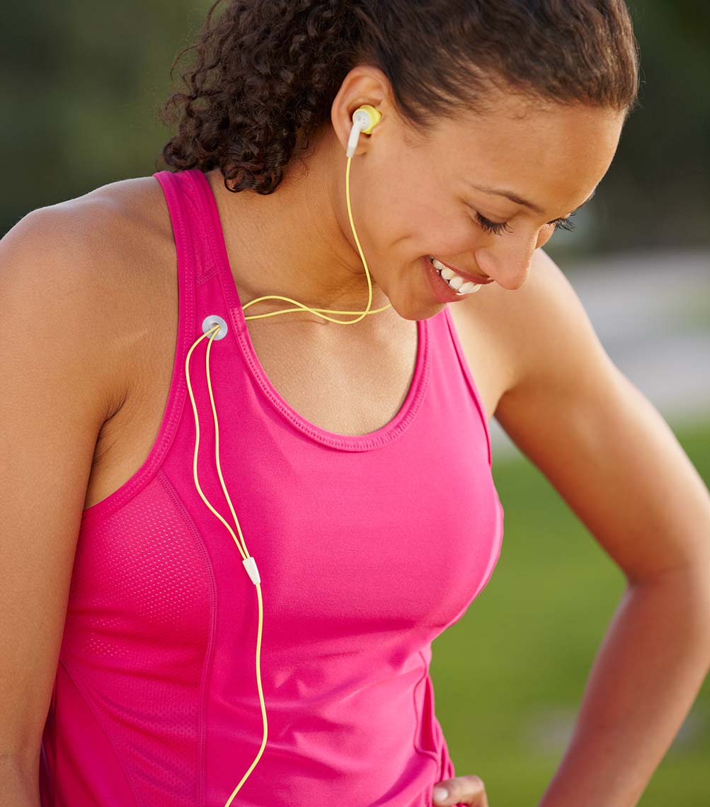 Runner with Earbuds