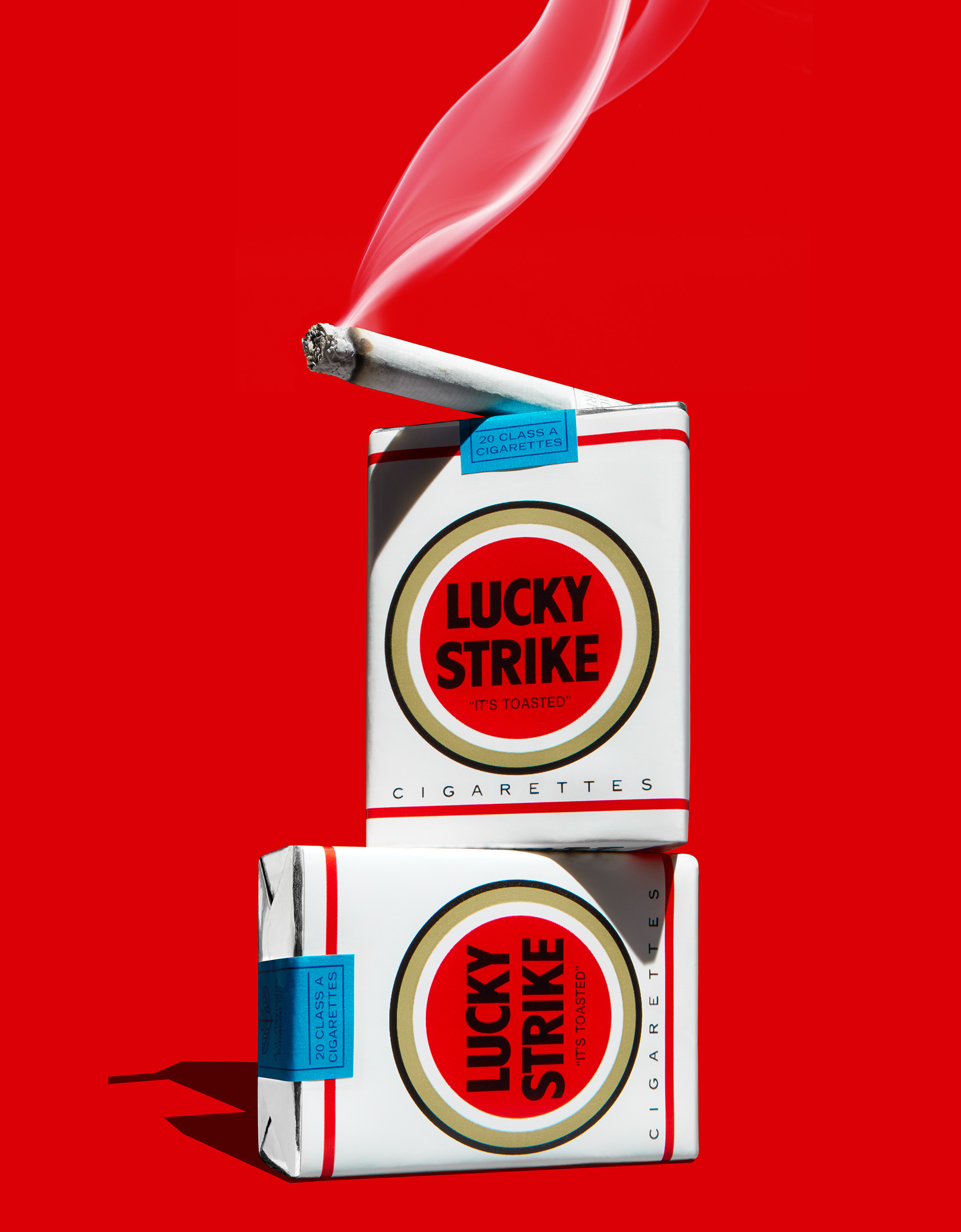 Lucky Cigarettes with Smoke
